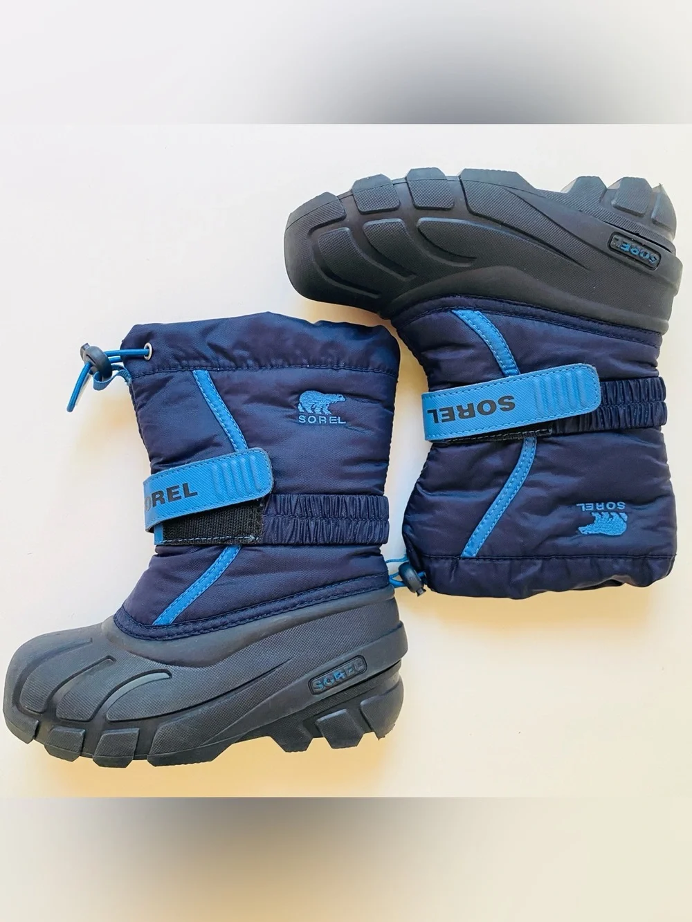 SOREL Flurry Kids Snow Winter Boots Blue Sz 12 NC1885-464 Insulated Warm Outdoor